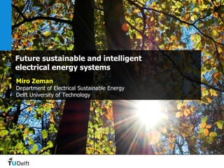 1
Future sustainable and intelligent
electrical energy systems
Miro Zeman
Department of Electrical Sustainable Energy
Delft University of Technology
 