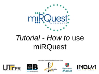 Tutorial - How to use
miRQuest
mirquest.integrativebioinformatics.me
 