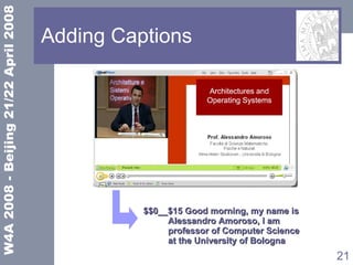 Adding Captions $$0__$15 Good morning, my name is  Alessandro Amoroso, I am  professor of Computer Science  at the University of Bologna 