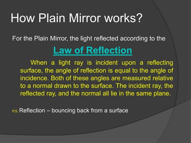 Mirror - Physics by: Rey San Andrew Rimando | PPT