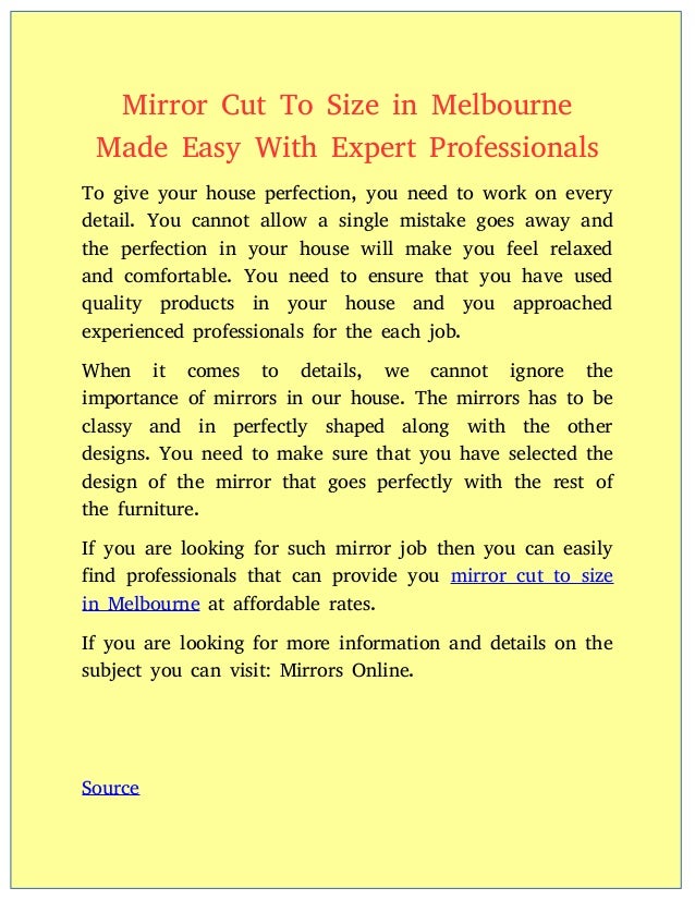 Mirror Cut To Size in Melbourne Made Easy With Expert Professionals