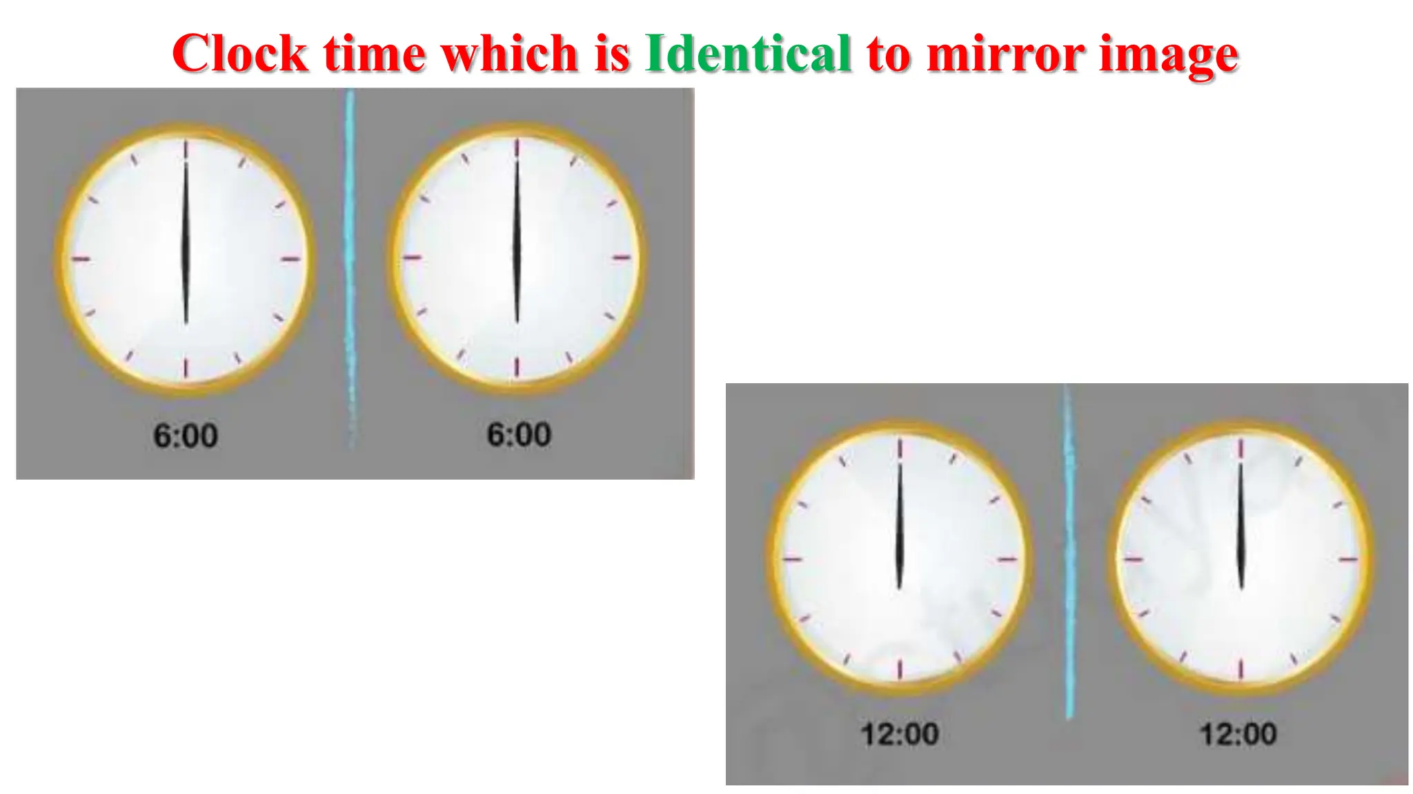 Clock time which is Identical to mirror image
 