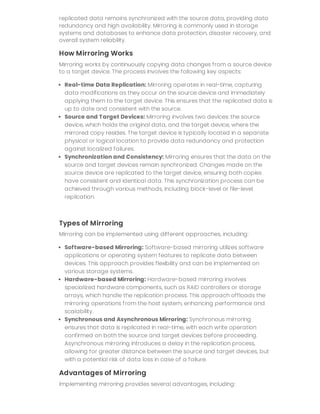 Mirroring vs Replication vs Clustering: A Data Protection Comparison | PDF
