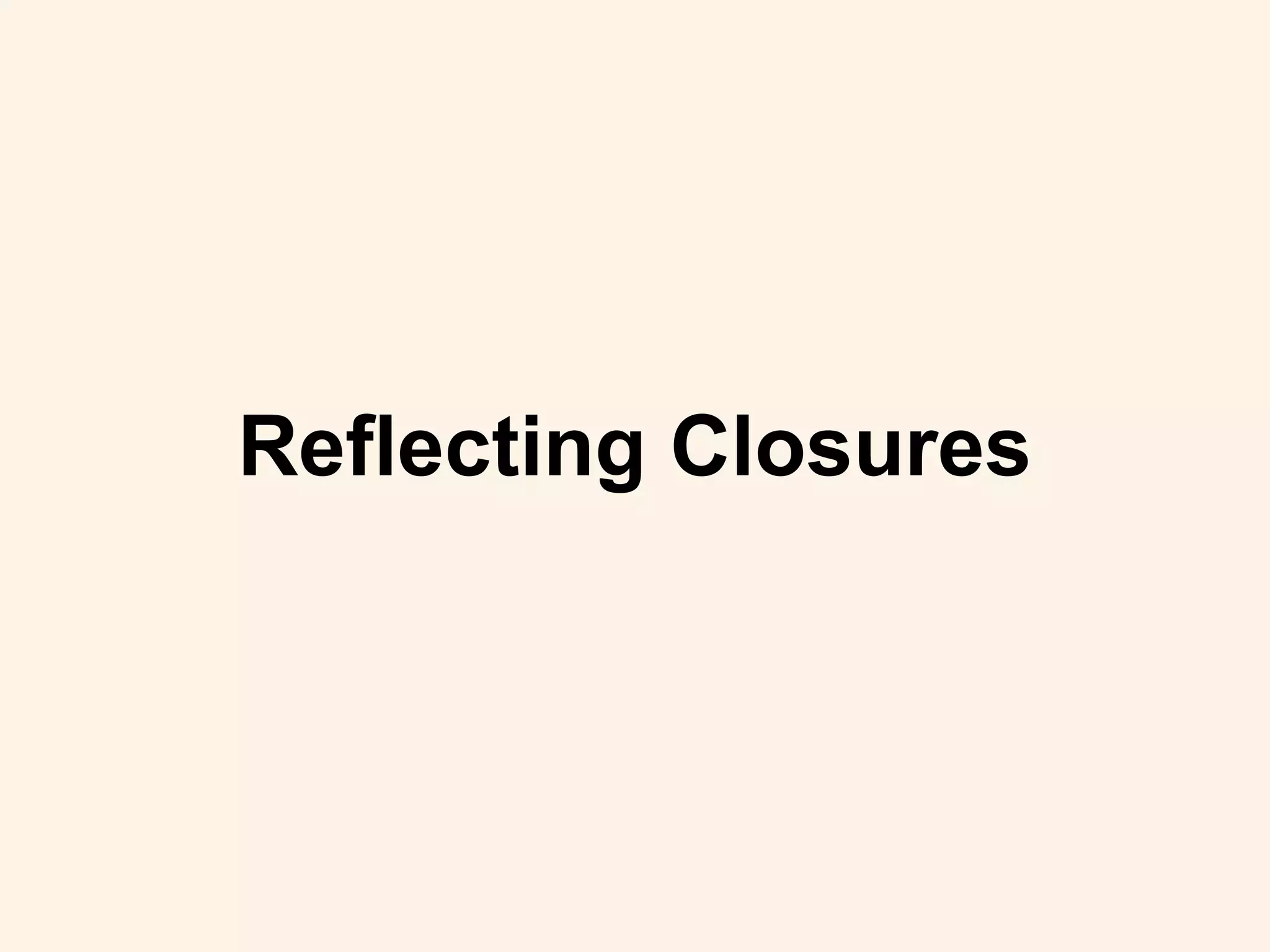 Reflecting Closures
 