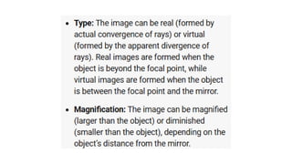 mirrorrs, concave convex. formula solution
