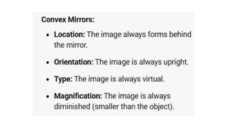 mirrorrs, concave convex. formula solution