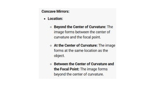 mirrorrs, concave convex. formula solution