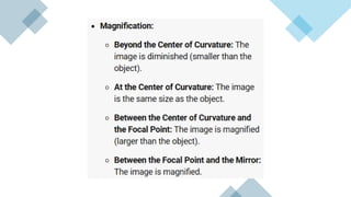 mirrorrs, concave convex. formula solution
