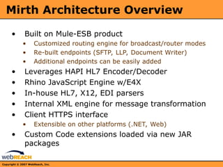 Mirth Interface Engine Tutorial Basico Mirth Training Introduction and System Migration | PPT