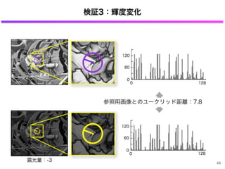 検証3：輝度変化
参照用画像とのユークリッド距離：7.8
露光量：-3 44
 