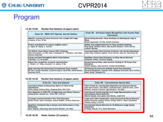CVPR2014 
Program 
94 
 