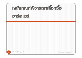 กก F                  ก
             F  F




41   Chapter 3 Computer Hardware       Mr.Warawut Khangkhan
 