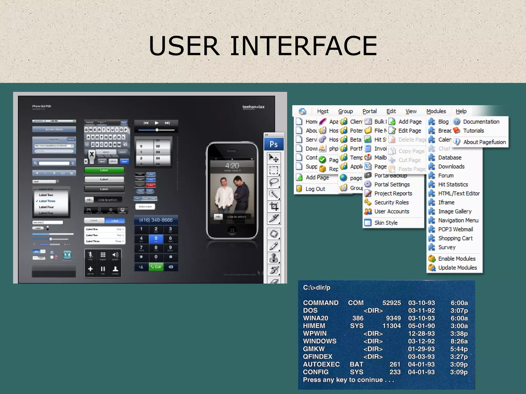 USER INTERFACE
 