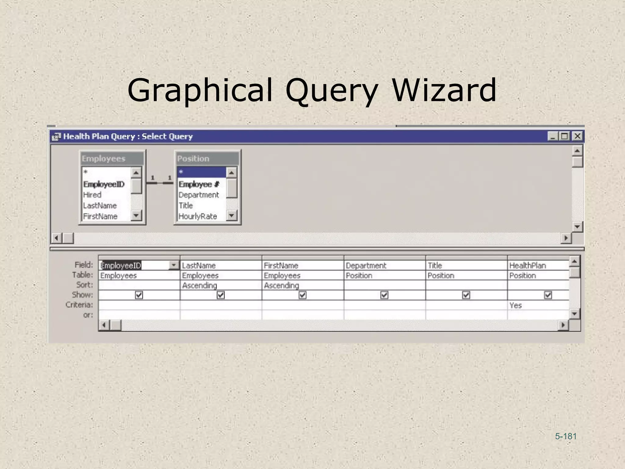 5-181
Graphical Query Wizard
 