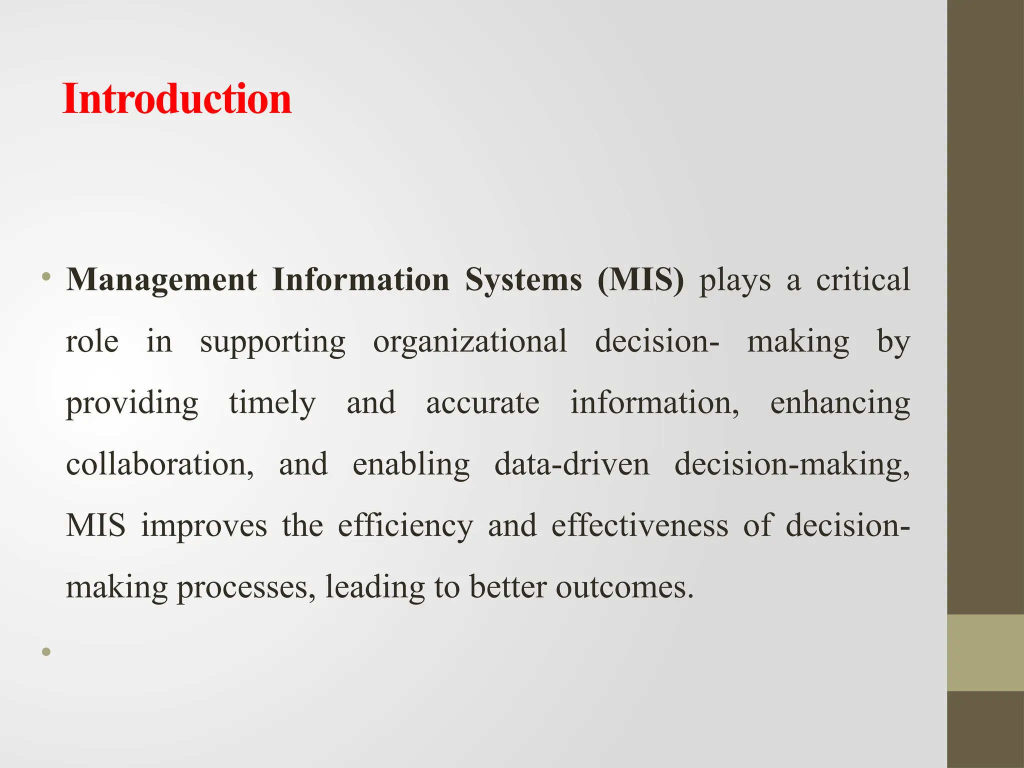 MIS.pptx Management of information system | PPTX