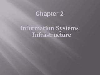Chapter 2

Information Systems
Infrastructure

 