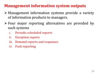 Management Information System Repoting Mis management information system | PDF