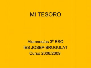 MI TESORO Alumnos/as 3º ESO IES JOSEP BRUGULAT Curso 2008/2009  