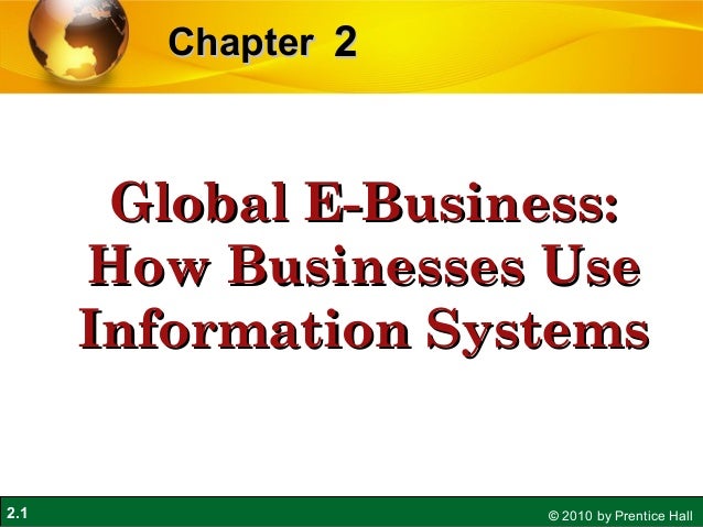 2.1 © 2010 by Prentice Hall
22ChapterChapter
Global E-Business:Global E-Business:
How Businesses UseHow Businesses Use
Inf...