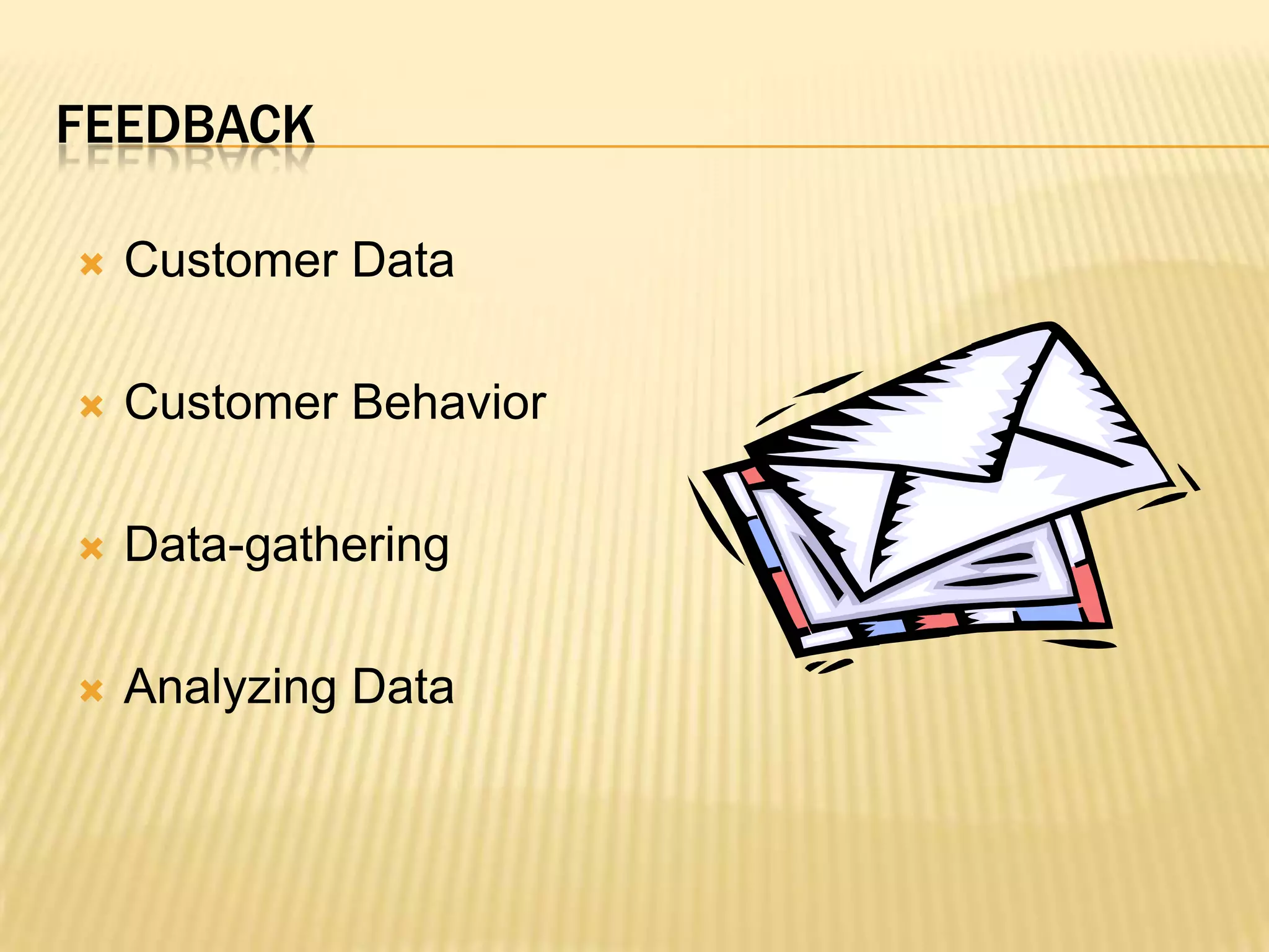 feedbackCustomer DataCustomer BehaviorData-gatheringAnalyzing Data