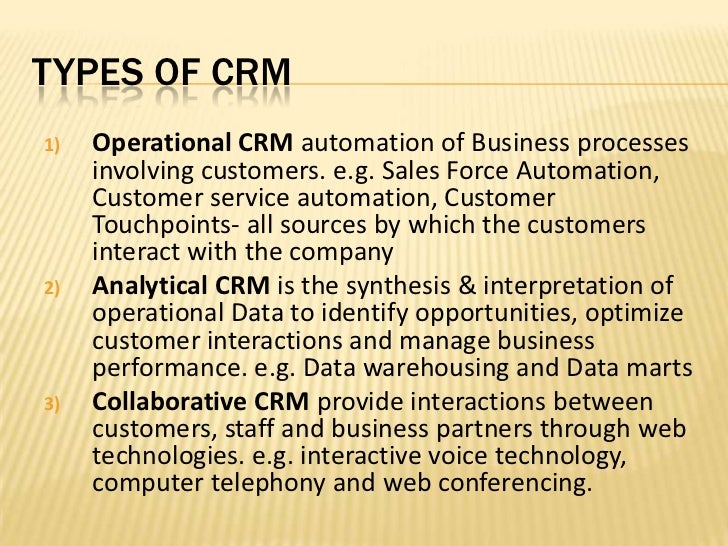 types of customer relationship management MIS 13 Customer Relationship Management types of customer relationship management MIS 13 Customer Relationship Management
