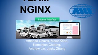 TEAM
NGINX
Amanda Chavis, Maaz Khan,
Kamchinn Cheang,
Andrew Lin, Jacky Zhang
Internal Interface
 