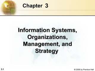 3 Chapter   Information Systems, Organizations, Management, and Strategy   