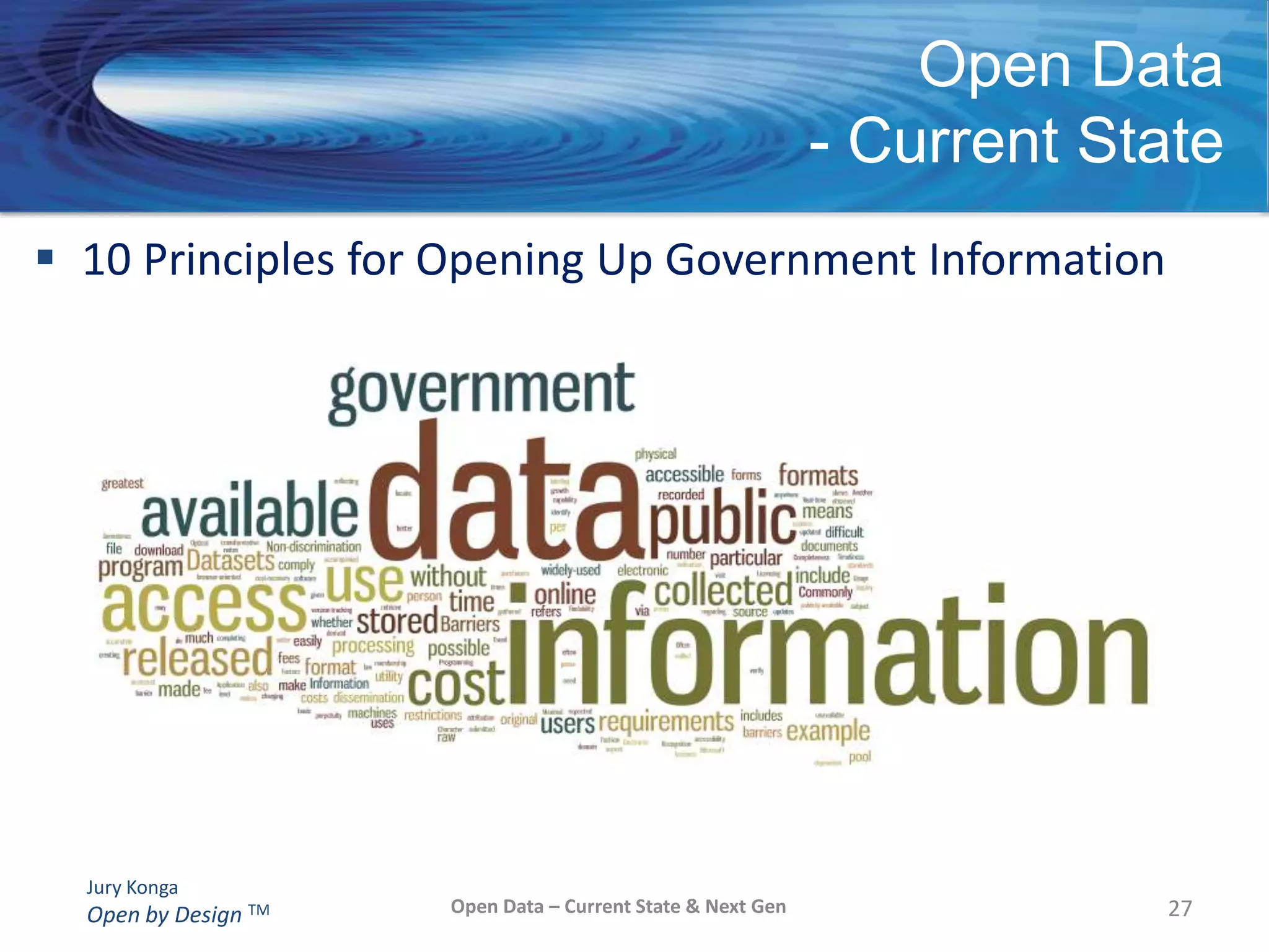 Open Government and Service Delivery14GovernmentTo this …. MunicipalIt’s  GOODGovernment !!!ProvincialIntegrated Service Delivery – Service One conceptMISA Ontario 2010 conferenceFederalOpen Data – Current State & Next Gen