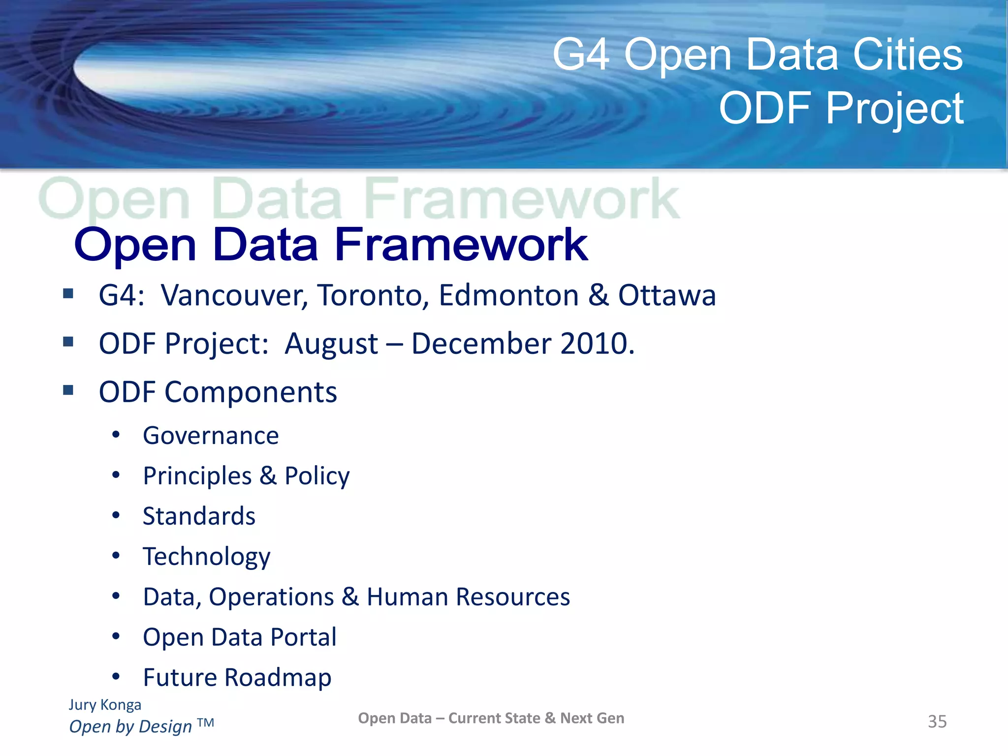 Open Data Framework Project with focus on
