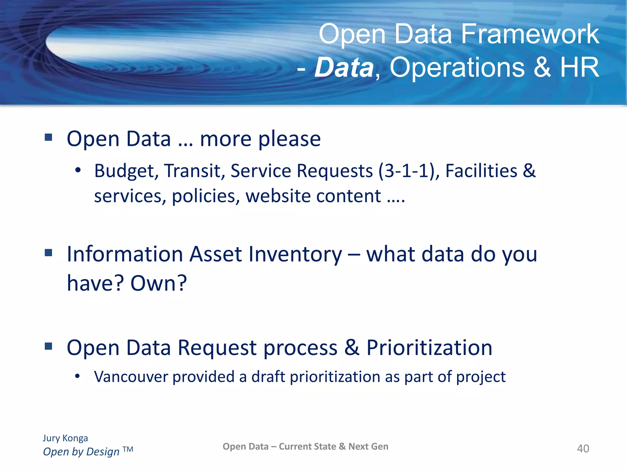 Innovation- Current State 22Promote innovation - don’t stifle it!http://www.socialsignal.com/cartoonOpen Data – Current State & Next Gen22