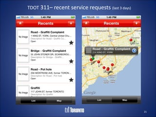 TDOT 311– recent service requests (last 3 days)




                                                  21
 