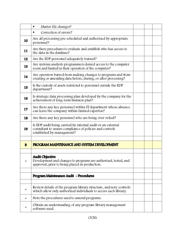 audit checklist for information systems 3 638