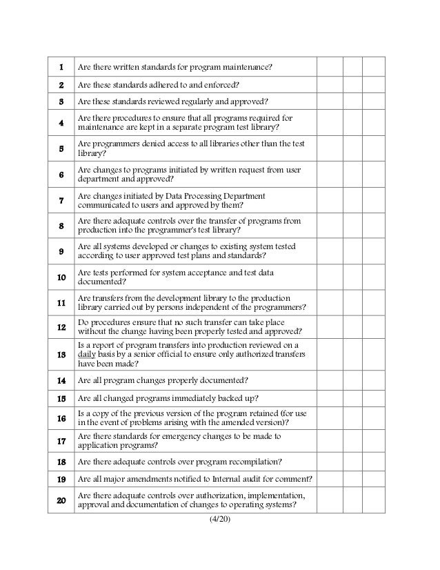 Iso Audit Checklist For Training Department