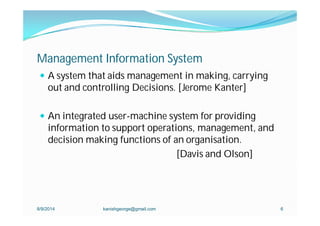 Management Information System for BCA | PDF