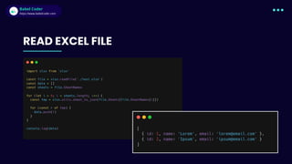 Babel Coder
Babel Coder
https://www.babelcoder.com
READ EXCEL FILE
 