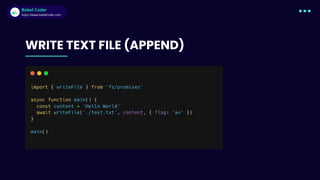 Babel Coder
Babel Coder
https://www.babelcoder.com
WRITE TEXT FILE (APPEND)
 