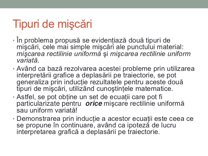 Cinematica miscarii mecanice