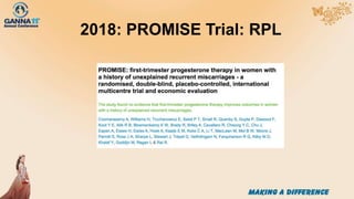 2018: PROMISE Trial: RPL
 