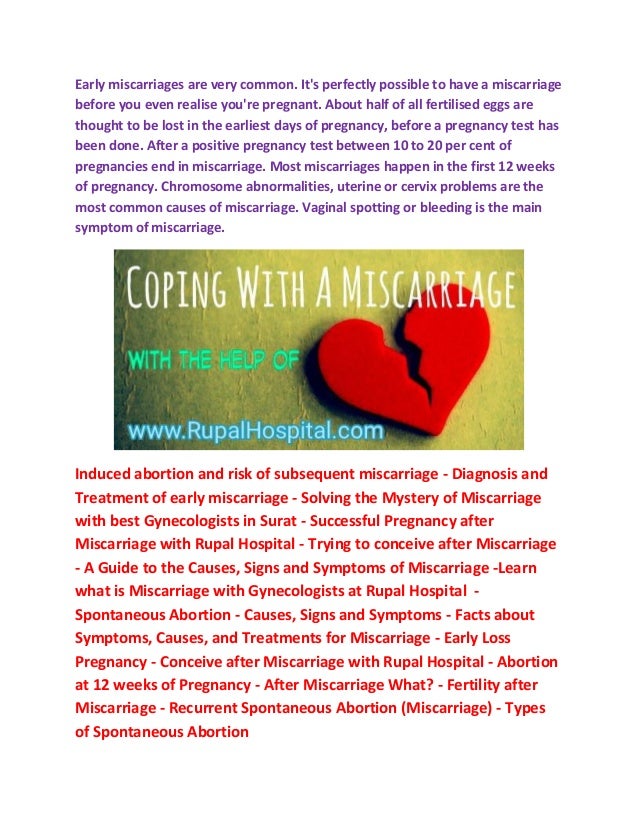Miscarriage and successful pregnancy