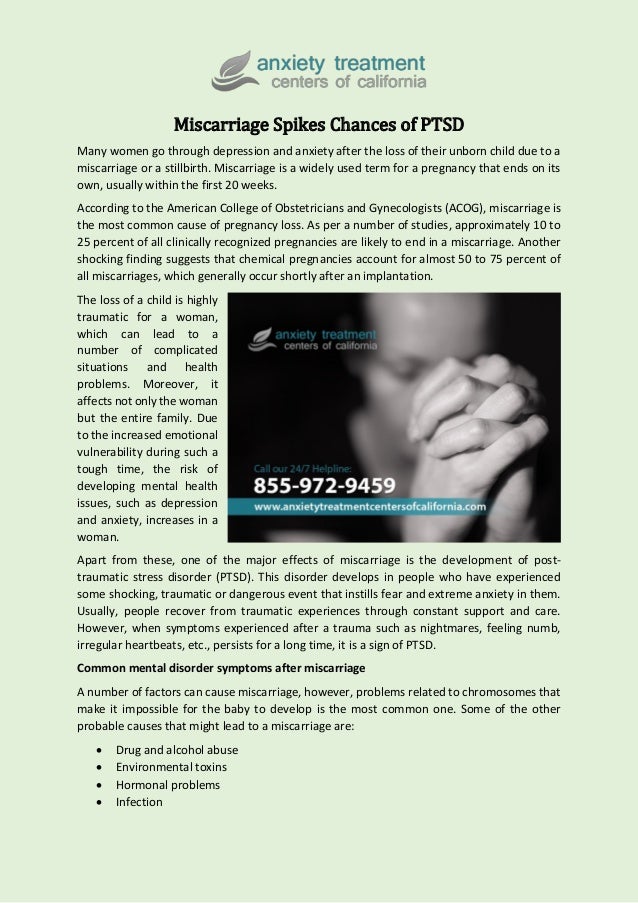 Miscarriage Spikes Chances Of Ptsd