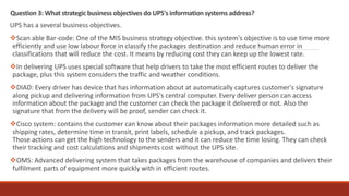 MIS case study-UPS competes globally with Information Technology | PPTX