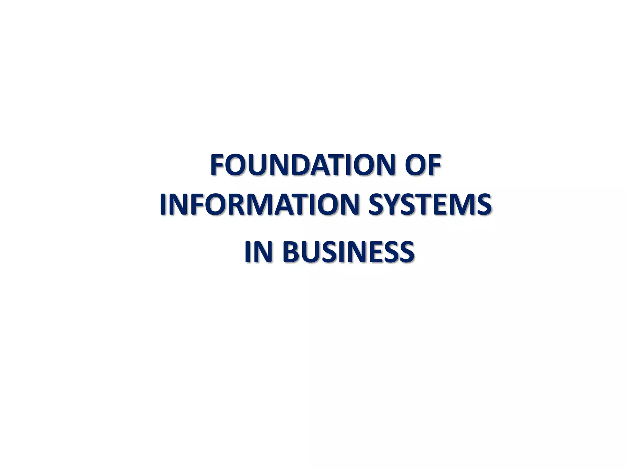 Foundation Of MIS | PPTX