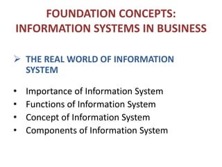 Foundation Of MIS | PPTX