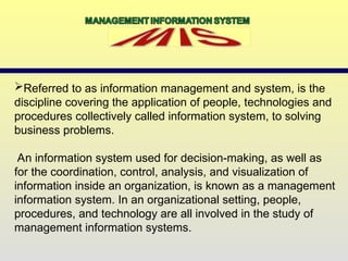 Management information system and its foundation concepts | PPT