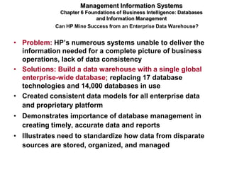 6 - Foundations of BI: Database & Info Mgmt | PDF