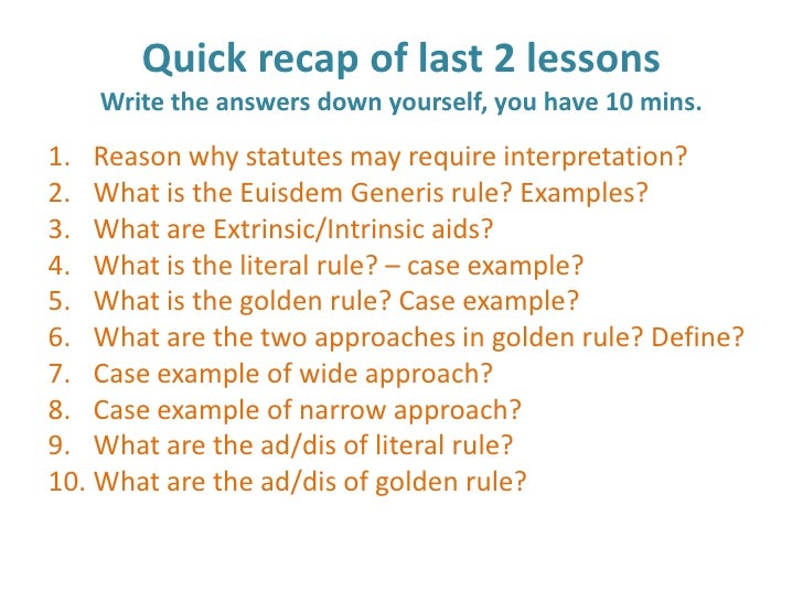 Mischief Rule Lesson Powerpoint