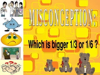 MISCONCEPTION: Which is bigger 1/3 or 1/6 ? 