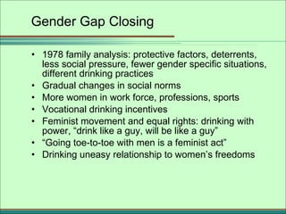 Gender Gap Closing <ul><li>1978 family analysis: protective factors, deterrents, less social pressure, fewer gender specif...