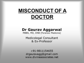 Misconduct of a doctor