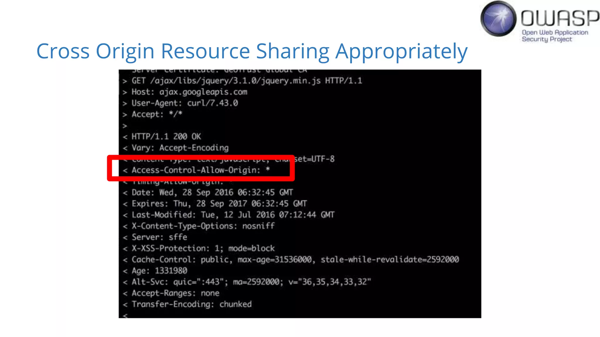Cross Origin Resource Sharing Appropriately
 